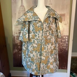 BURU Blue and Gold Floral Coat